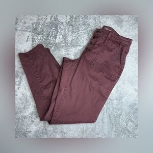 Universal Thread Womens 8 Mid Rise Skinny Burgundy Jeans Pockets Cotton Stretch